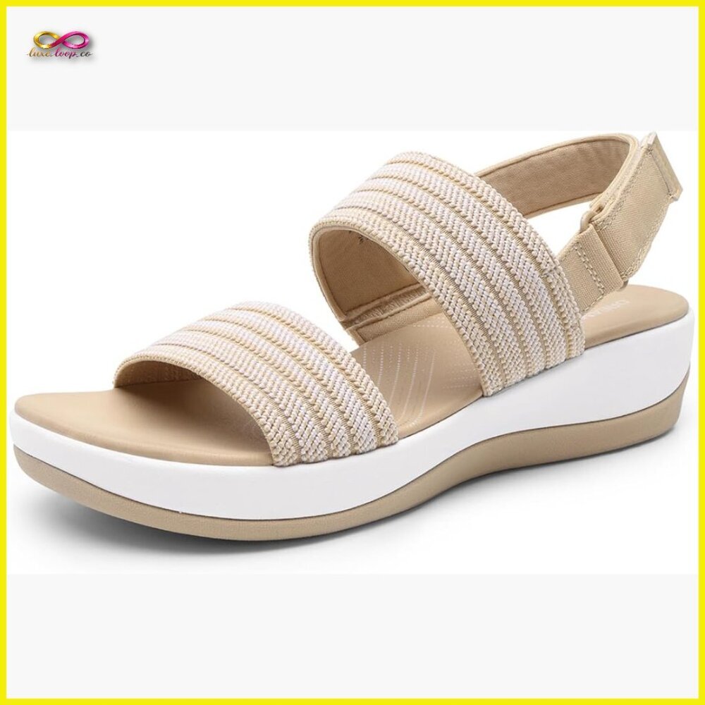Lightweight Wedge Sandals Soft Footbed Casual Chic Walking Indoor Outdoor